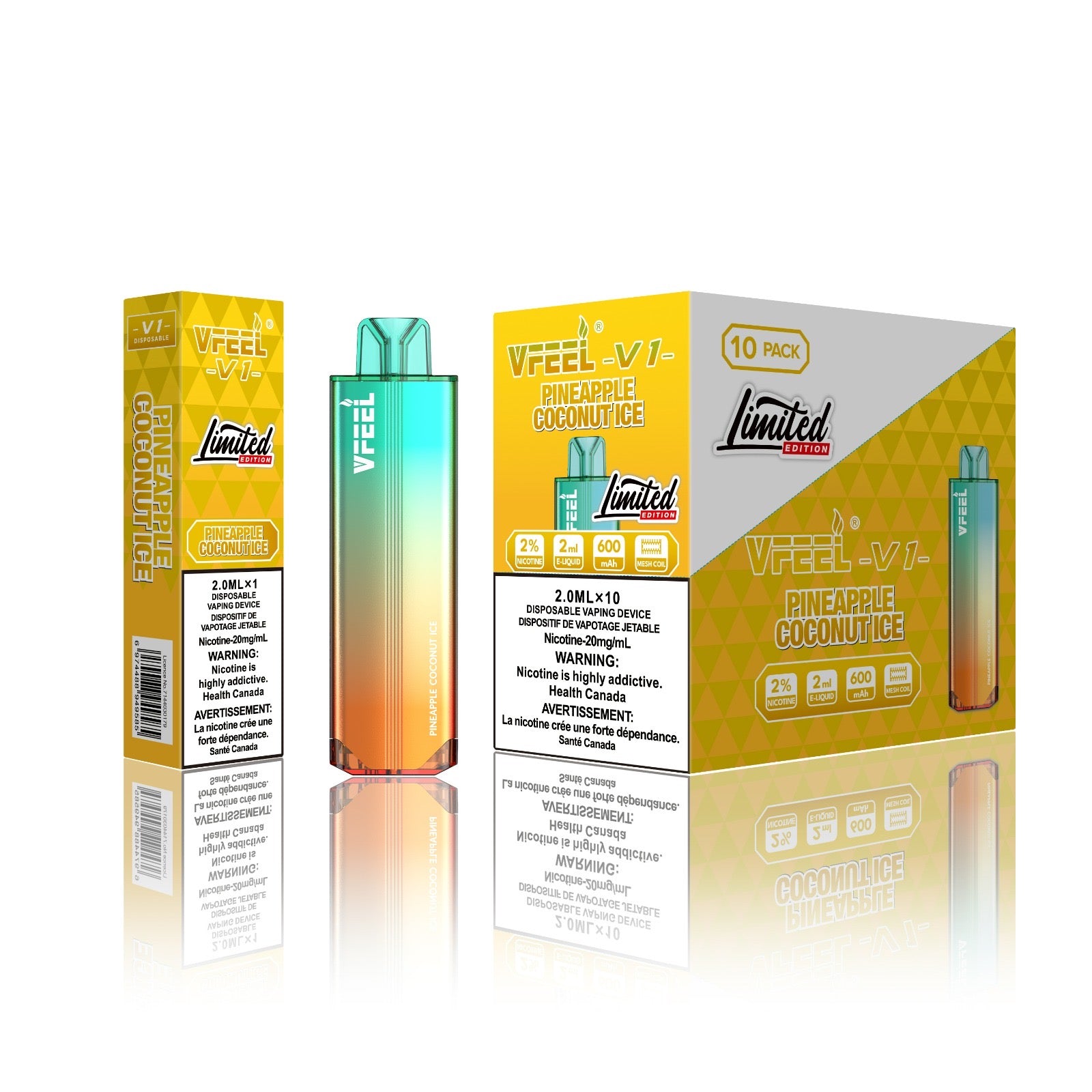 VFEEL V1 PINEAPPLE COCONUT ICE – VFEEL Vape inc.